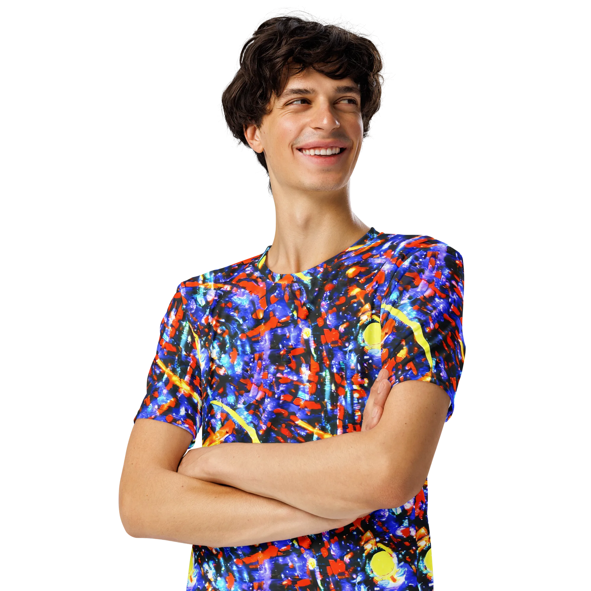 Afterdark Fusion on Men's Crew Neck T-Shirt — Left Front