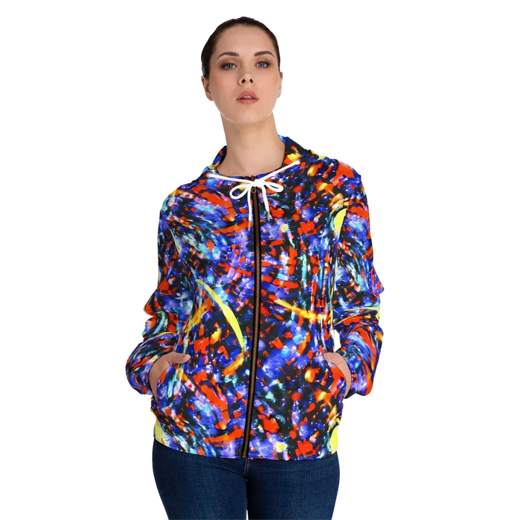 Afterdark Fusion on Women's Full-Zip Hoodie — Front On Person