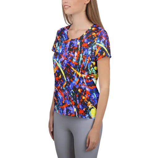 Afterdark Fusion on a Women's Athletic T-Shirt