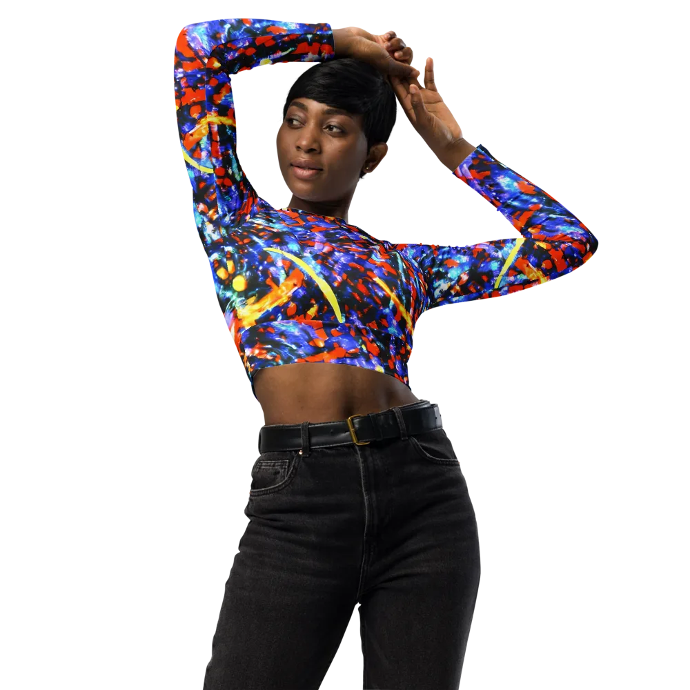 Afterdark Fusion on Long Sleeve Crop Top — Front