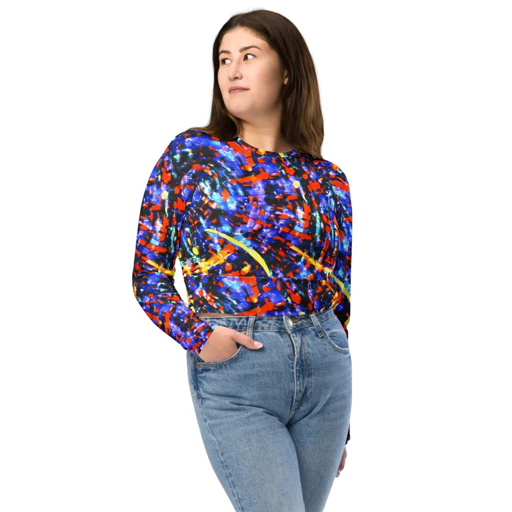 Afterdark Fusion on Long Sleeve Crop Top — Front