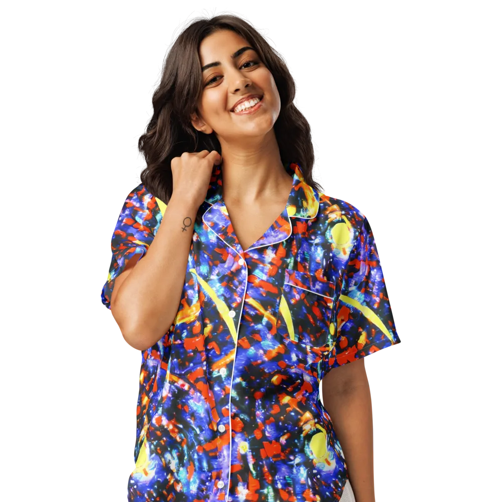 Afterdark Fusion on Women's Short Sleeve Pajama Top — Front