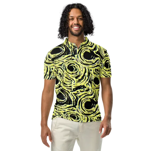 Charged Ink on a Men's Slim Fit Polo Shirt