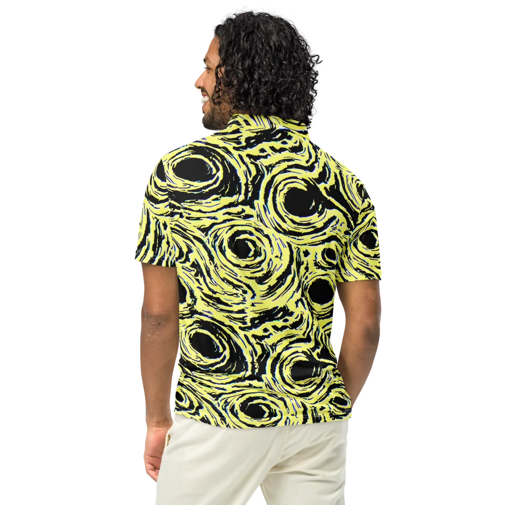 Charged Ink on Men's Slim Fit Polo Shirt — Back