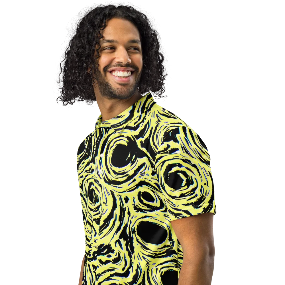 Charged Ink on Men's Slim Fit Polo Shirt — Left Front