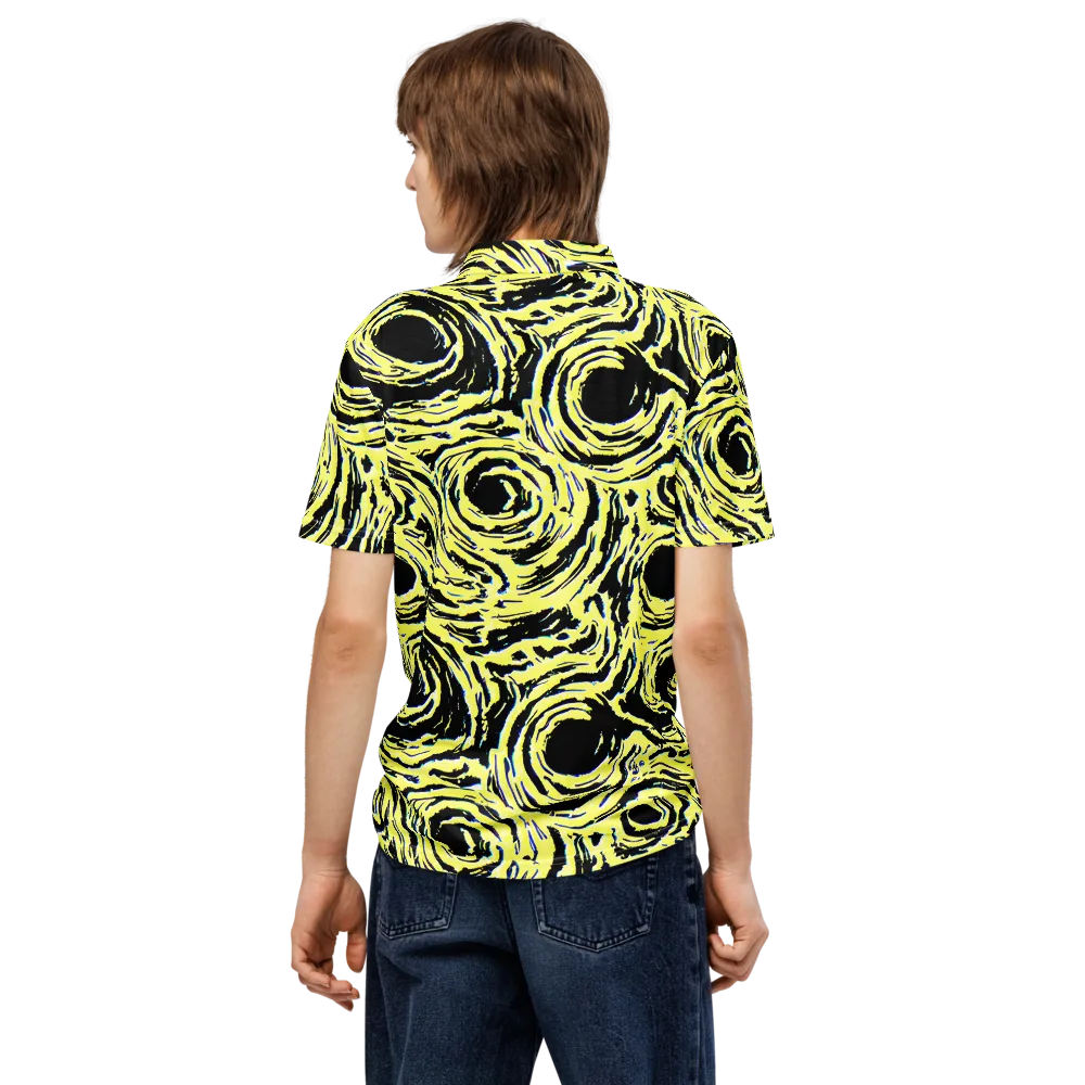 Charged Ink on Men's Slim Fit Polo Shirt — Back
