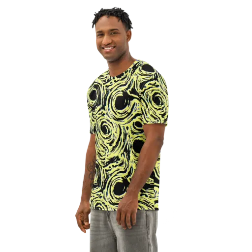 Charged Ink on a Men's Cotton Crew Neck T-Shirt