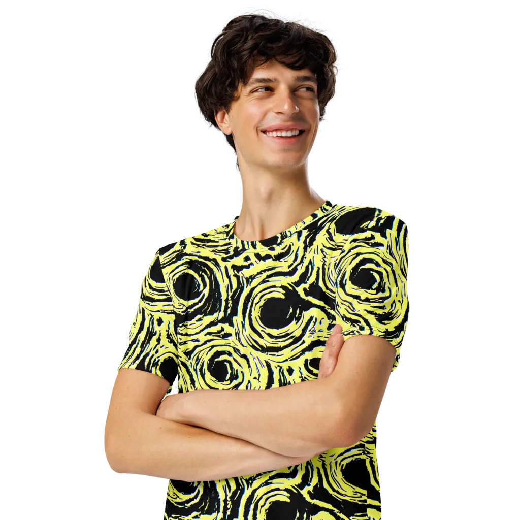 Charged Ink on Men's Crew Neck T-Shirt — Left Front