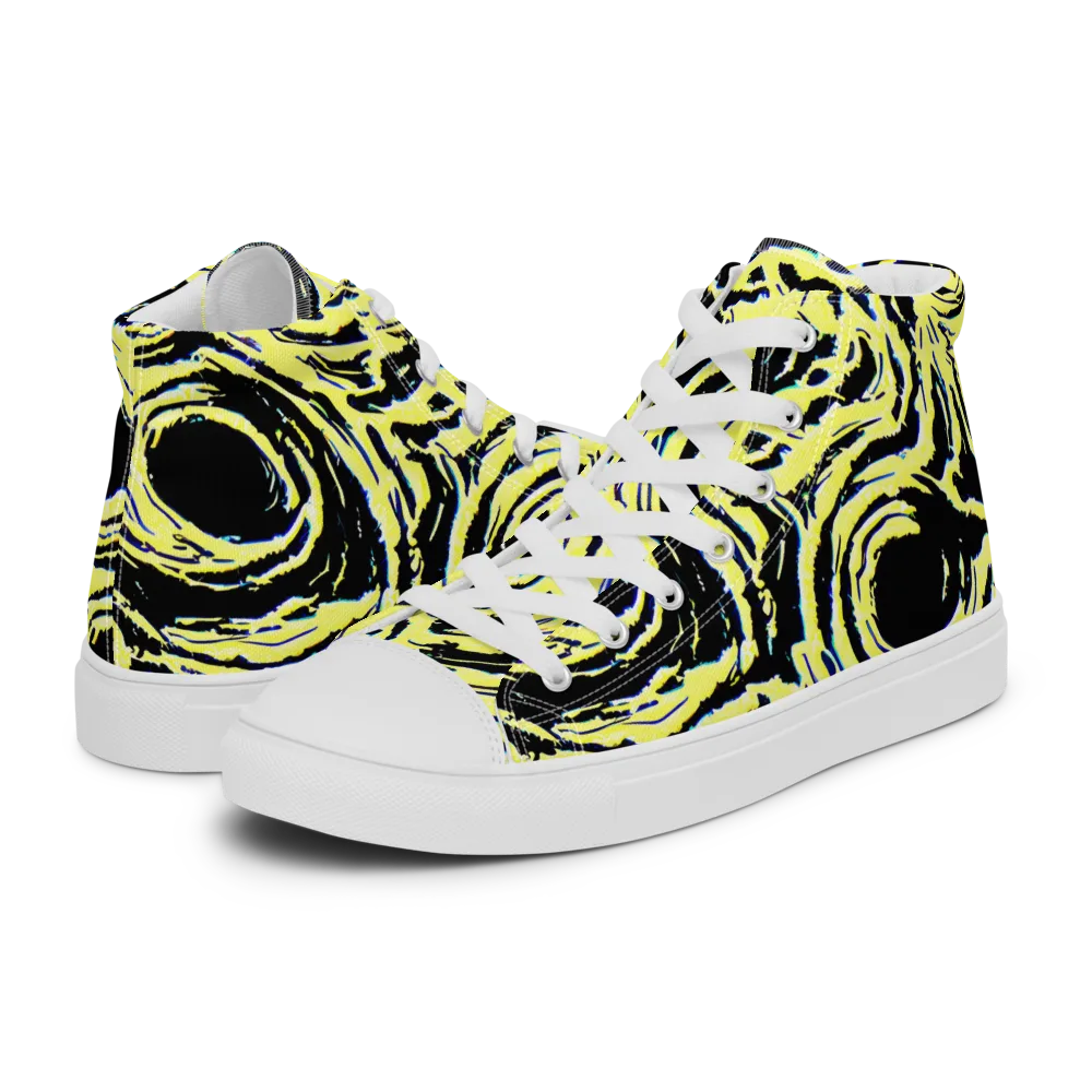 Charged Ink on Men's High Top Canvas Shoes — Left