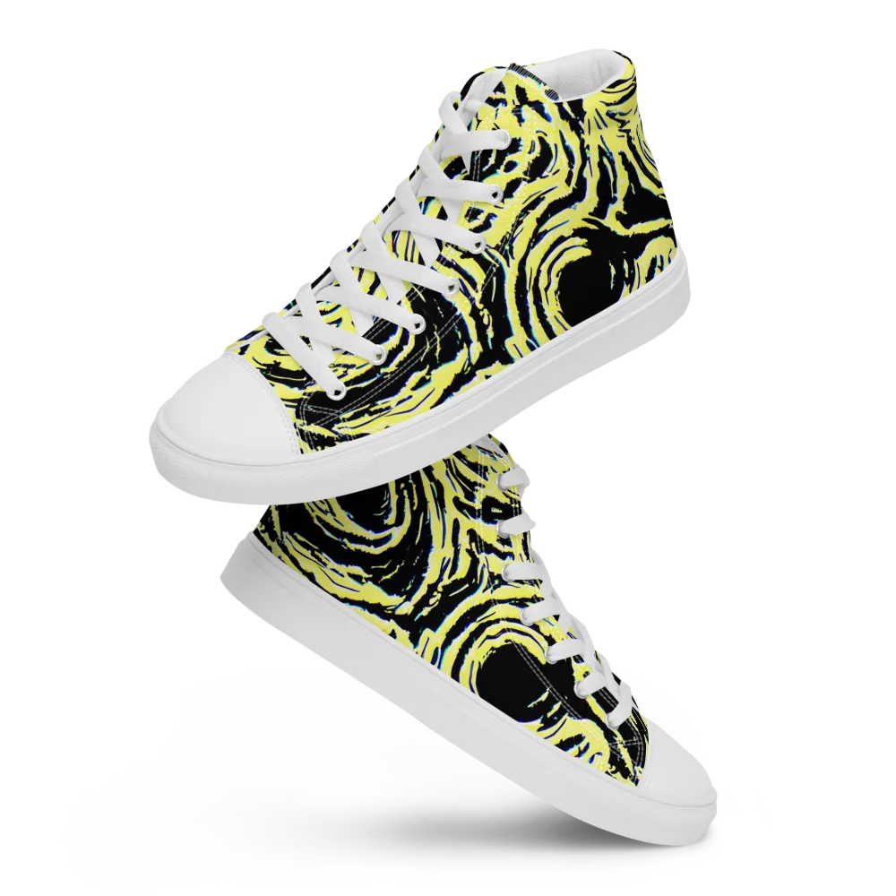 Charged Ink on Men's High Top Canvas Shoes — Front