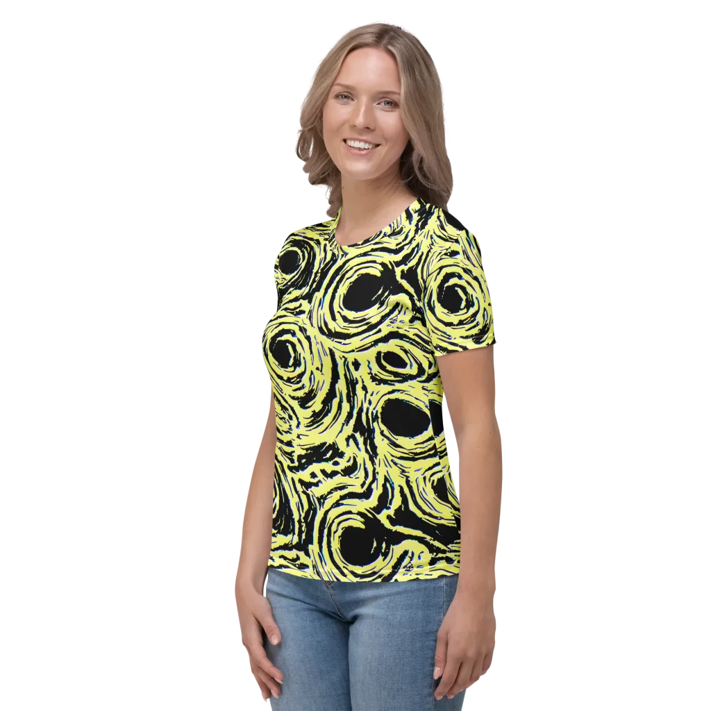 Charged Ink on Women's Crew Neck T-Shirt — Left