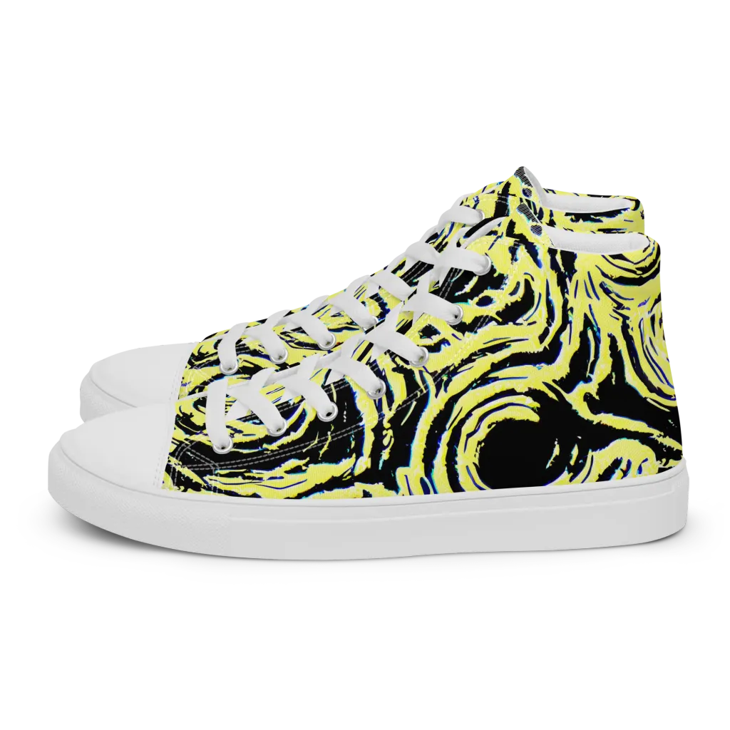 Charged Ink on Women's High Top Canvas Shoes — Left
