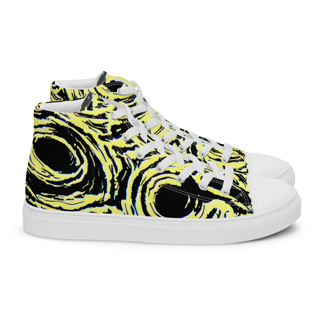 Charged Ink on Women's High Top Canvas Shoes — Right