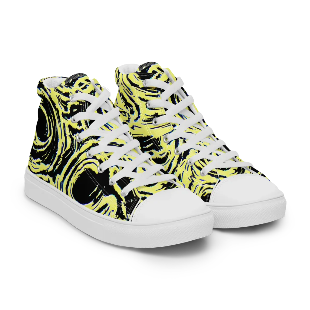 Charged Ink on Women's High Top Canvas Shoes — Right Front