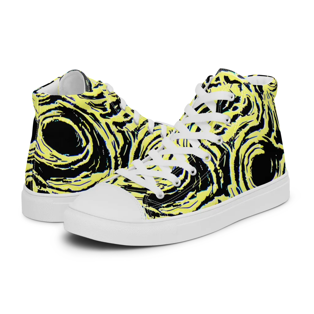 Charged Ink on Women's High Top Canvas Shoes — Left