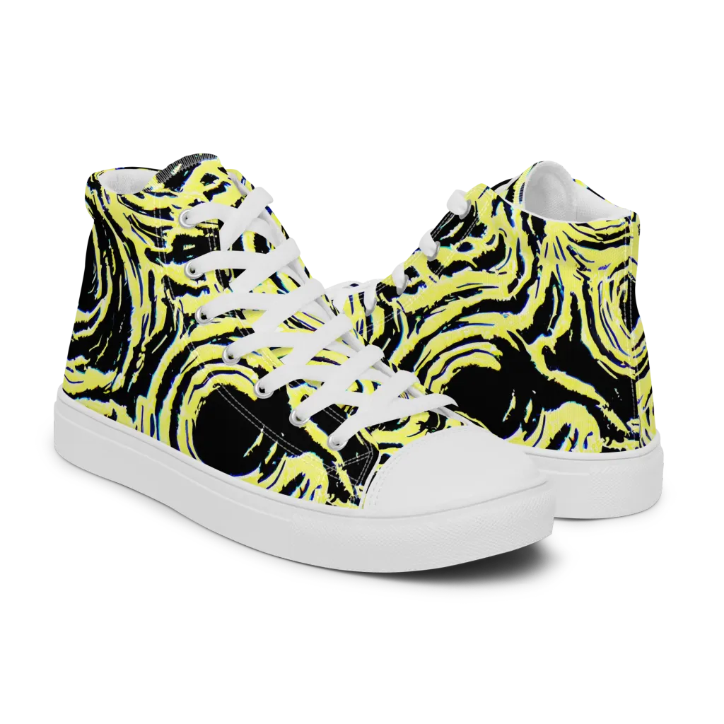 Charged Ink on Women's High Top Canvas Shoes — Right
