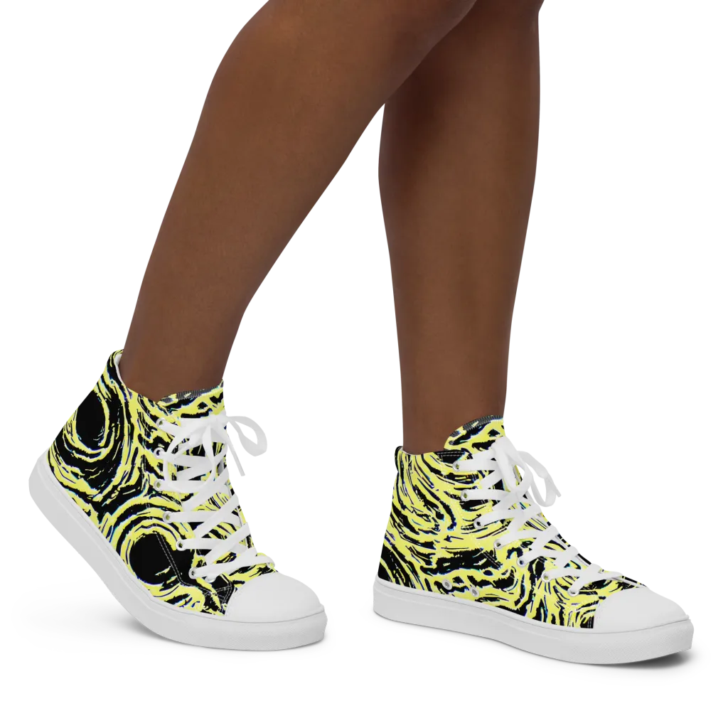 Charged Ink on Women's High Top Canvas Shoes — Right