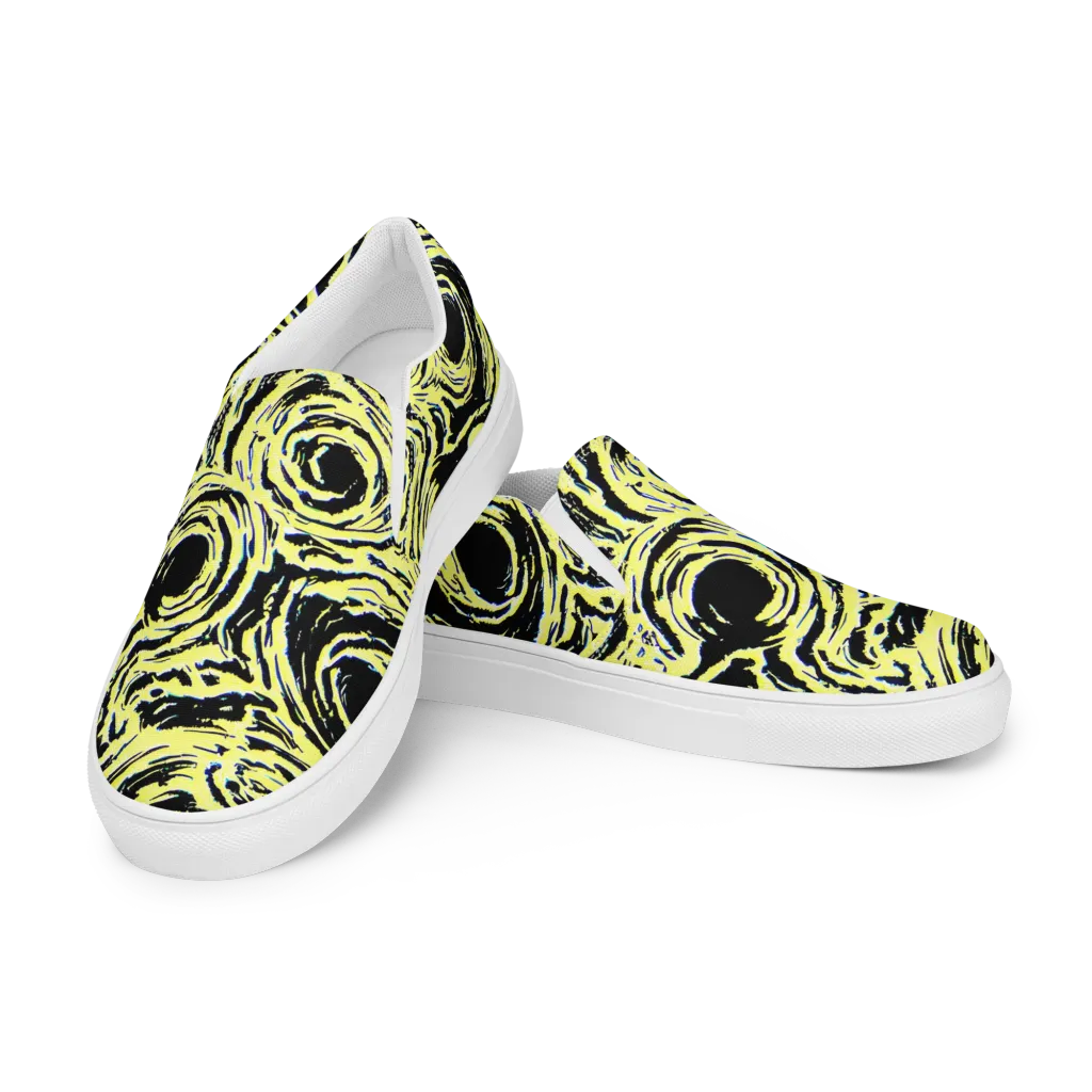 Charged Ink on Men's Slip-On Canvas Shoes — Left Front
