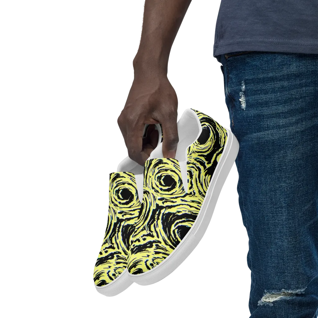 Charged Ink on Men's Slip-On Canvas Shoes — Left Front