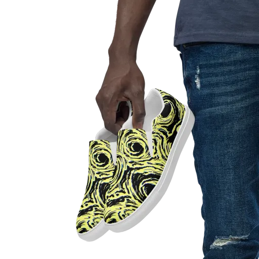 Charged Ink on a Men's Slip-On Canvas Shoes