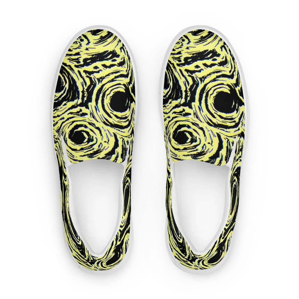 Charged Ink on Women's Slip-On Canvas Shoes — Front