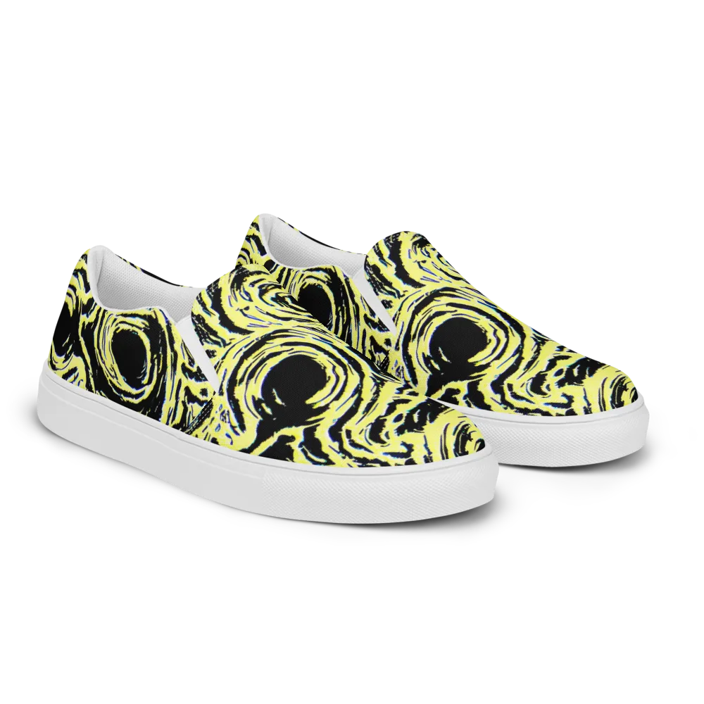 Charged Ink on Women's Slip-On Canvas Shoes — Right Front