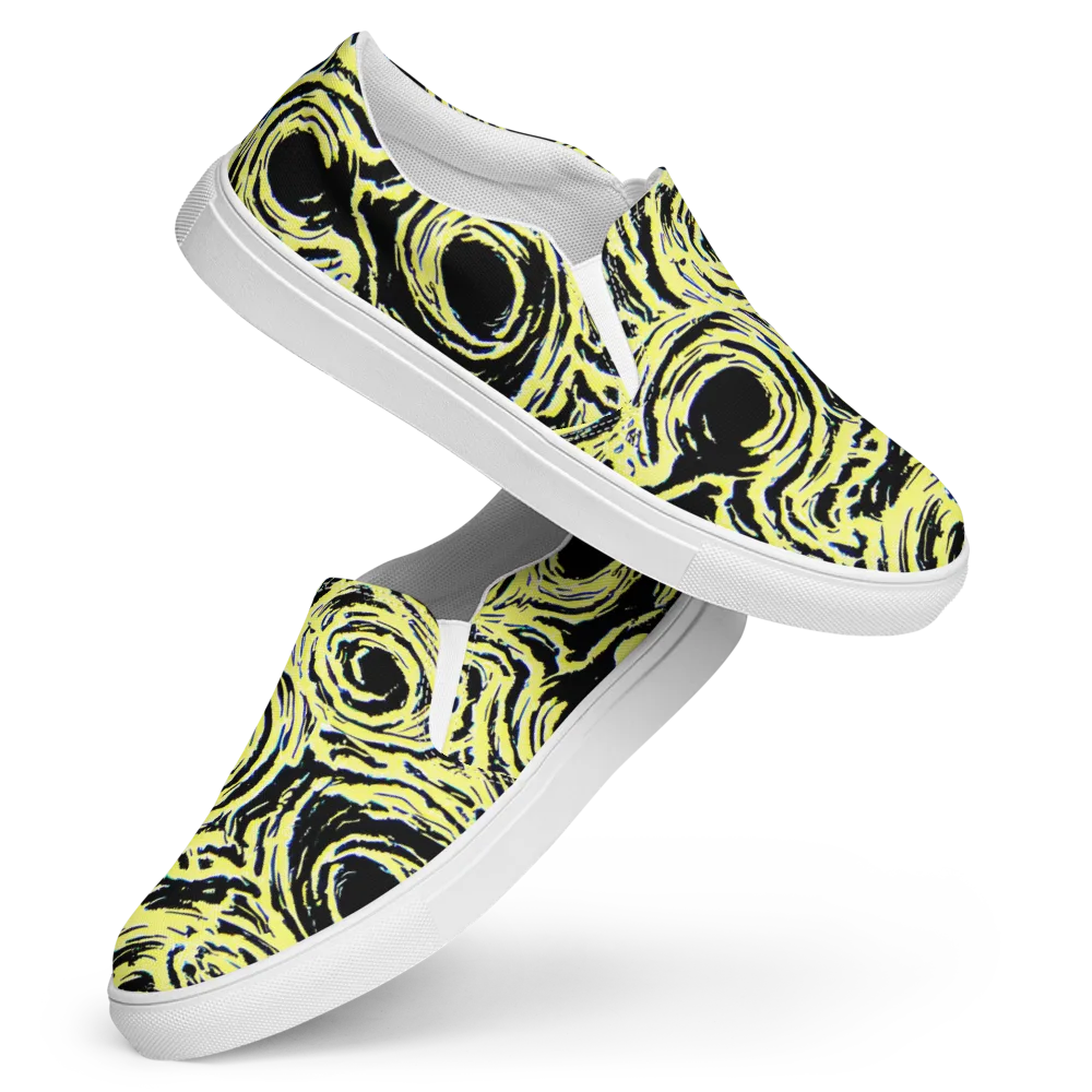 Charged Ink on Women's Slip-On Canvas Shoes — Front