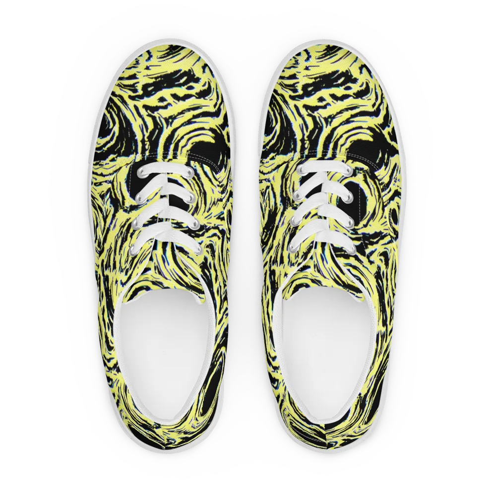 Charged Ink on Men's Lace-Up Canvas Shoes — Front