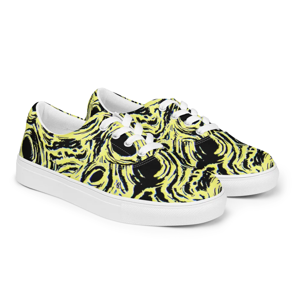 Charged Ink on Men's Lace-Up Canvas Shoes — Right Front