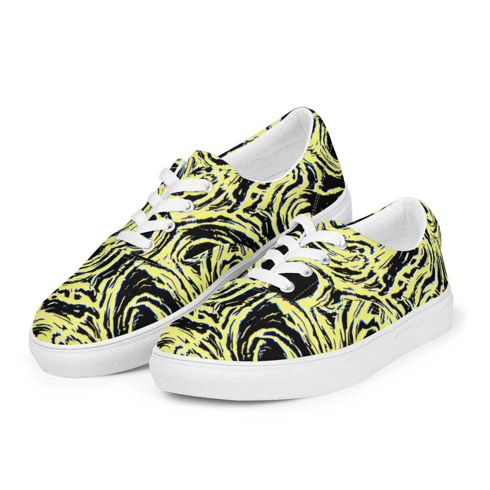 Charged Ink on Men's Lace-Up Canvas Shoes — Left Front