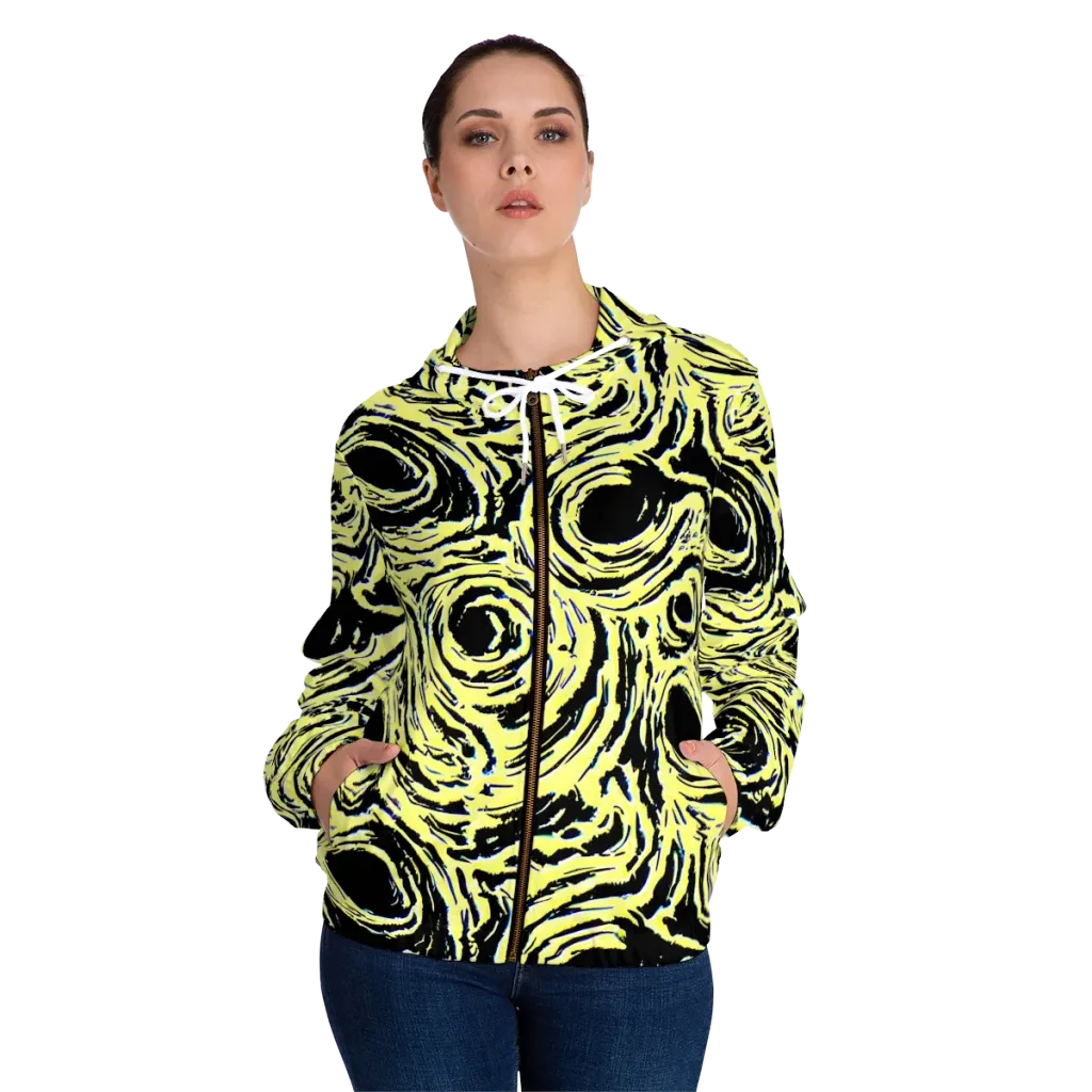 Charged Ink on Women's Full-Zip Hoodie — Front On Person