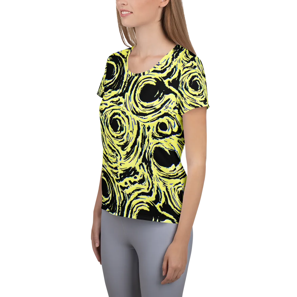 Charged Ink on Women's Athletic T-Shirt — Left