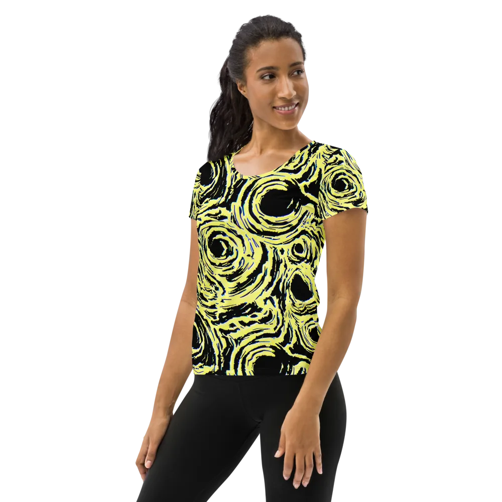Charged Ink on Women's Athletic T-Shirt — Left