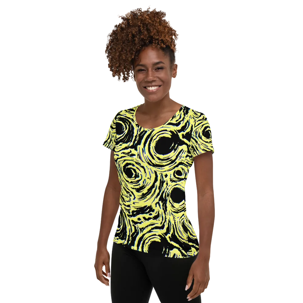 Charged Ink on Women's Athletic T-Shirt — Left