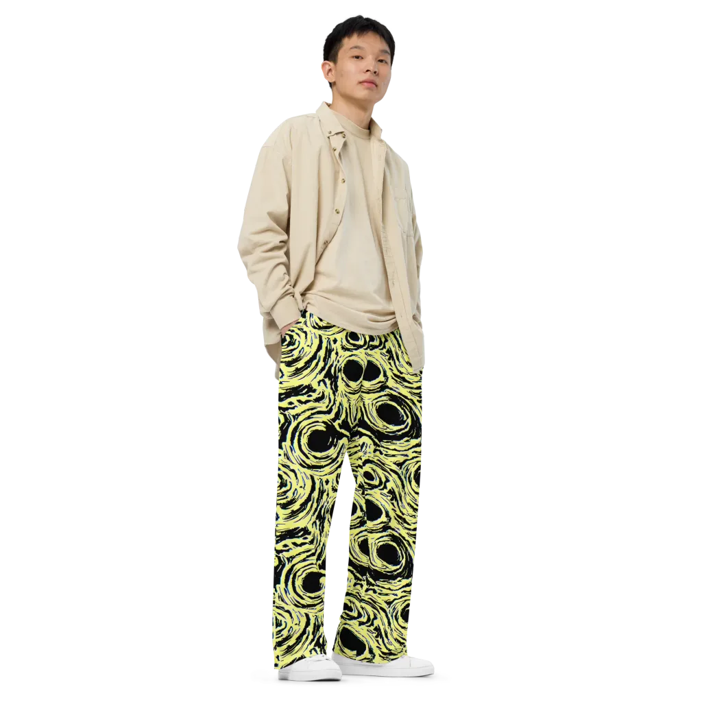 Charged Ink on Wide-Leg Pants — Right Front