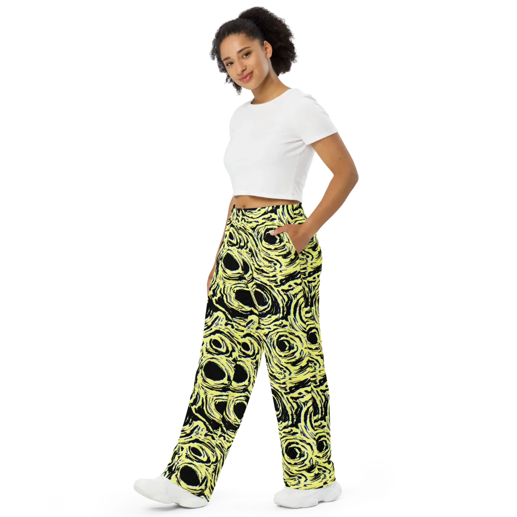 Charged Ink on Wide-Leg Pants — Left Front