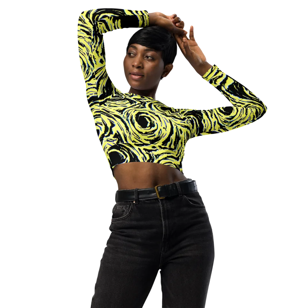 Charged Ink on Long Sleeve Crop Top — Front