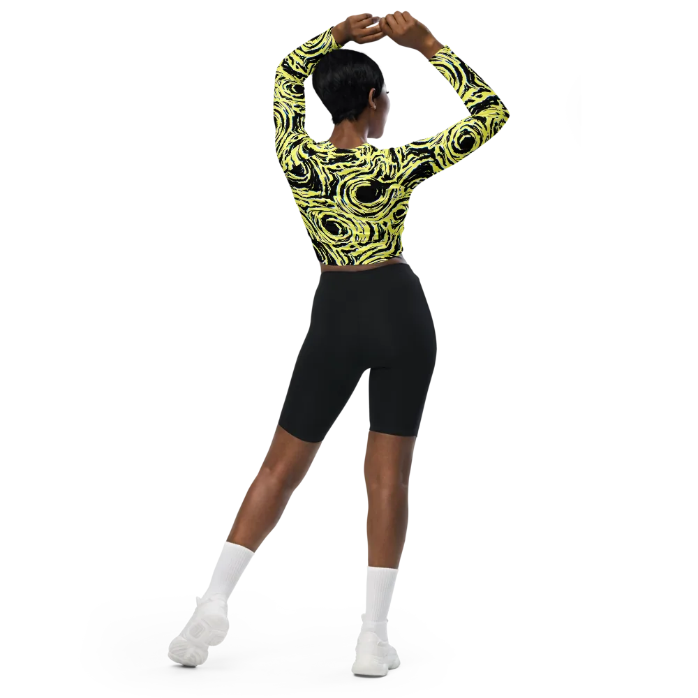 Charged Ink on Long Sleeve Crop Top — Back