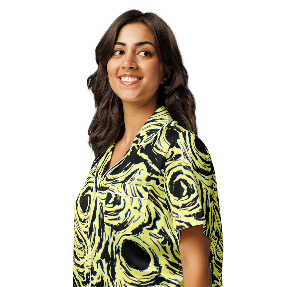 Charged Ink on Women's Short Sleeve Pajama Top — Left Front