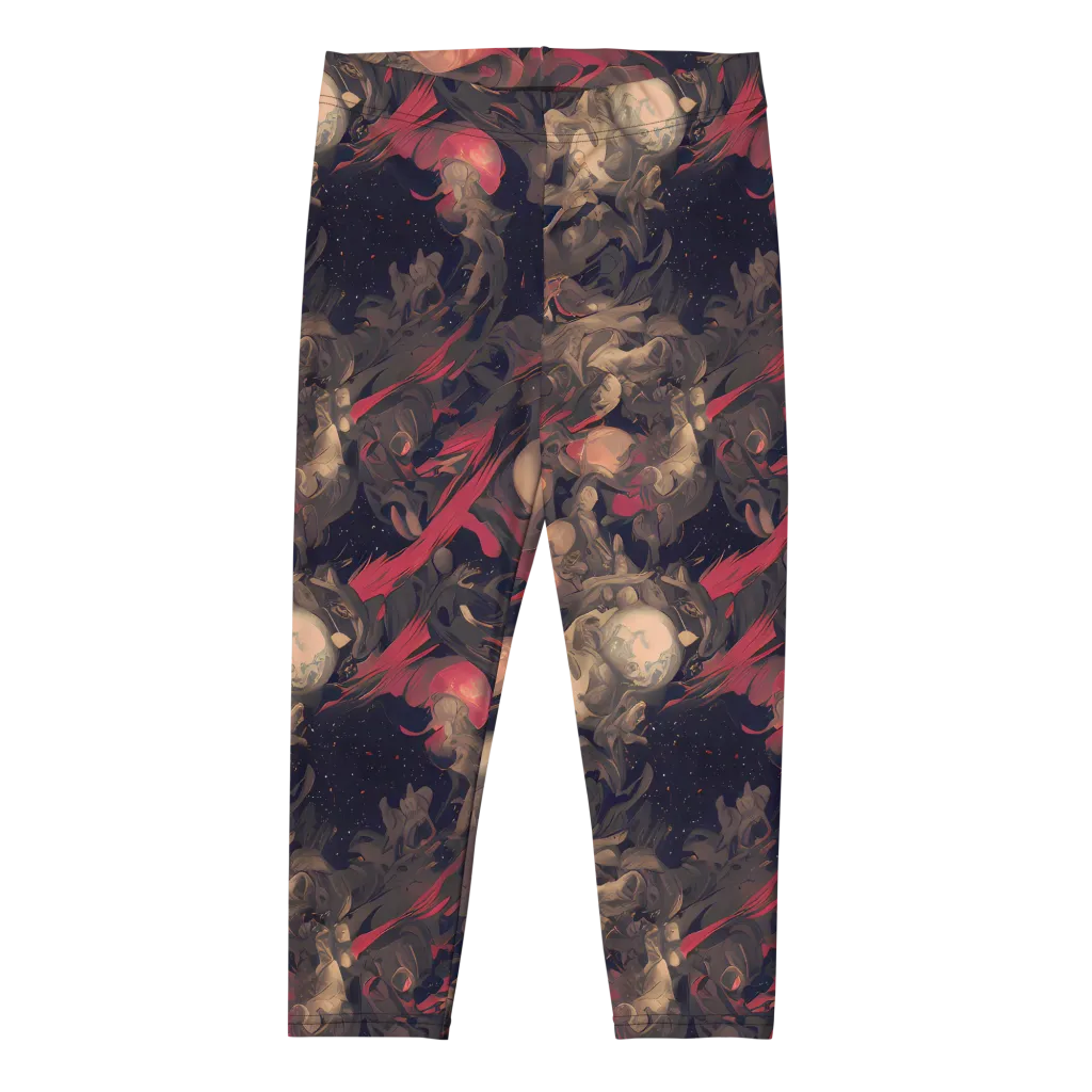 Midnight Collage on Capri Leggings — Front