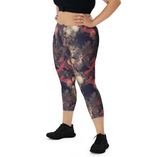 Midnight Collage on a Capri Leggings