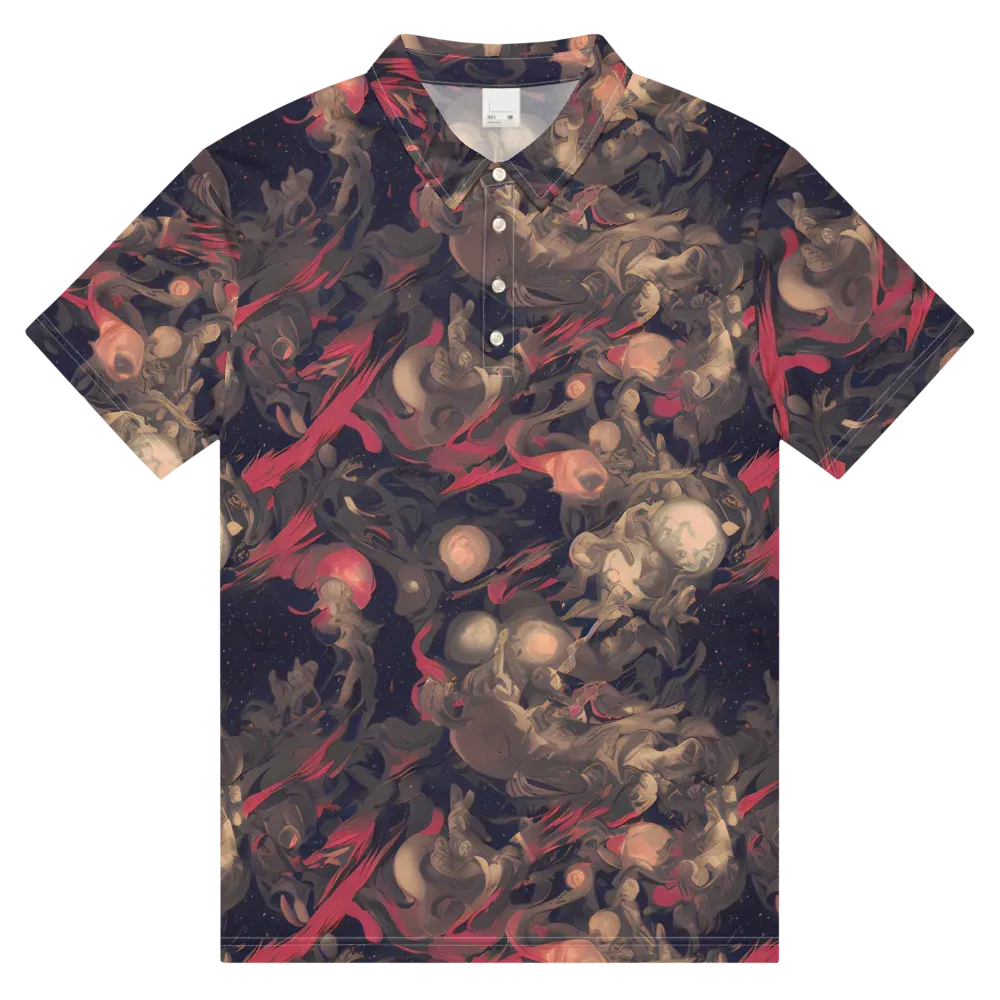 Midnight Collage on Men's Slim Fit Polo Shirt — Front