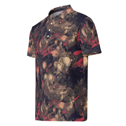 Midnight Collage on a Men's Slim Fit Polo Shirt