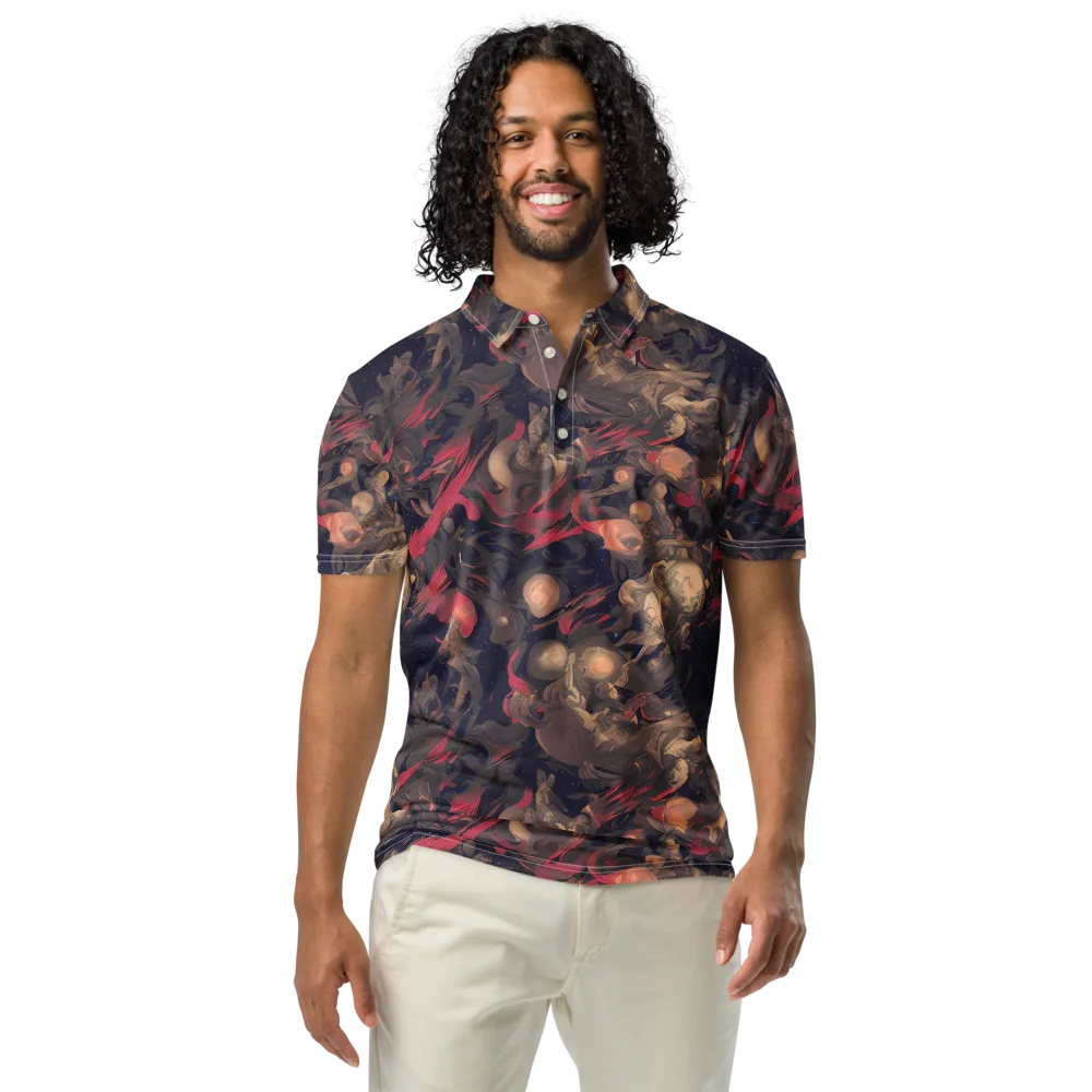 Midnight Collage on Men's Slim Fit Polo Shirt — Front