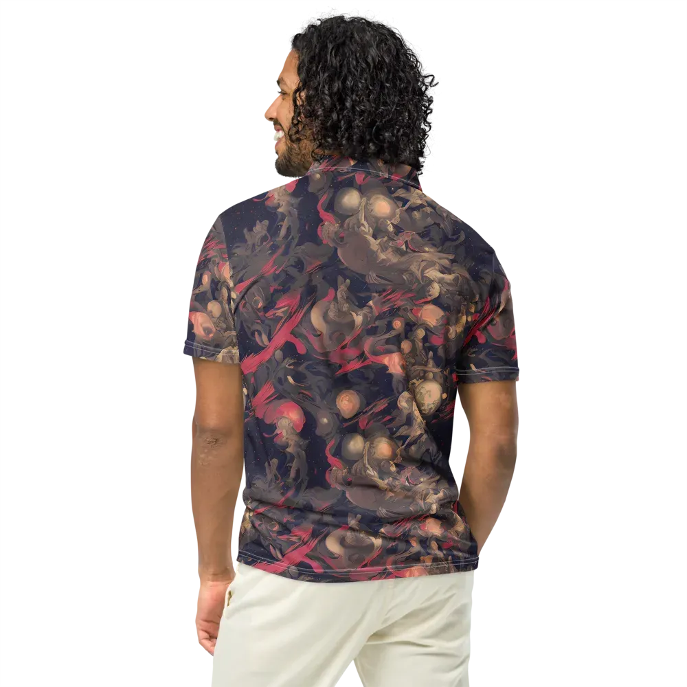 Midnight Collage on Men's Slim Fit Polo Shirt — Back