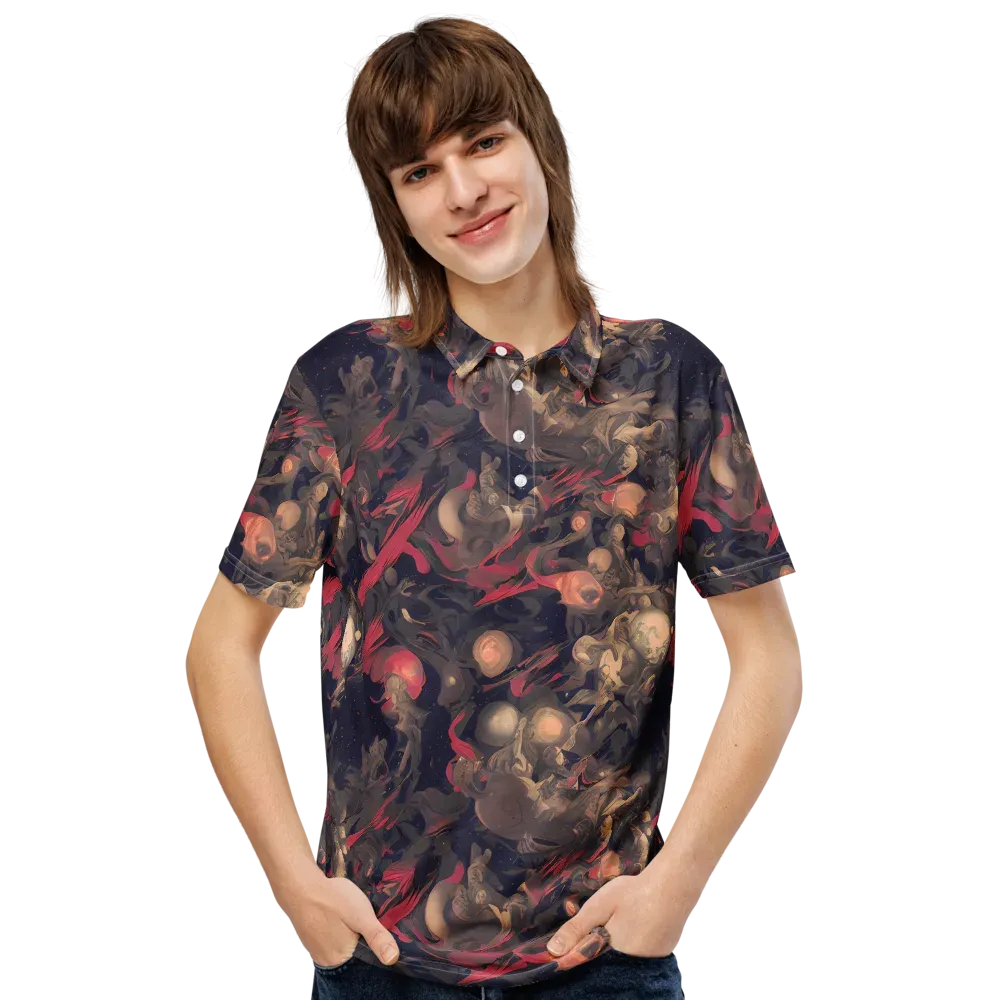 Midnight Collage on Men's Slim Fit Polo Shirt — Front