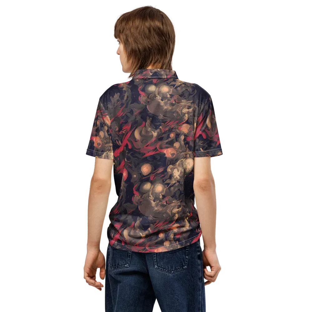 Midnight Collage on Men's Slim Fit Polo Shirt — Back