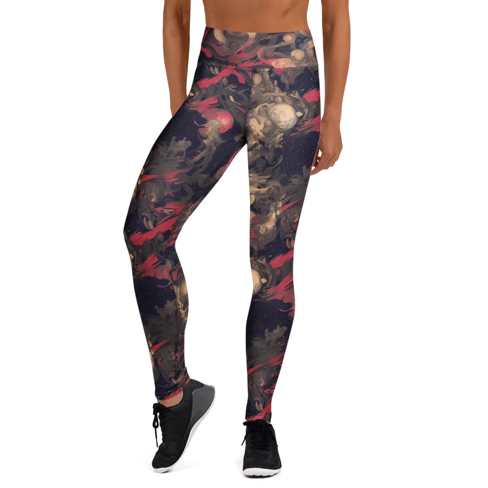 Midnight Collage on Yoga Leggings — Front