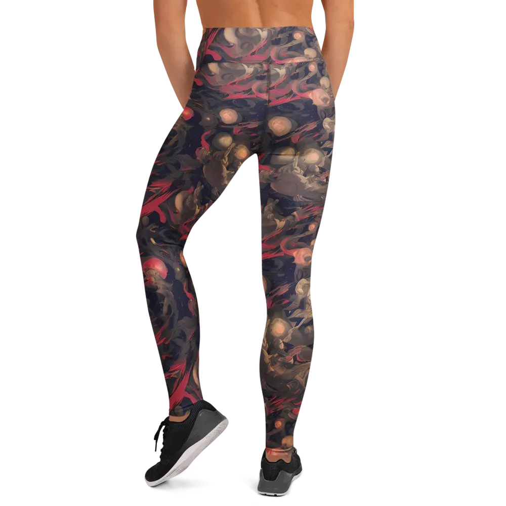 Midnight Collage on Yoga Leggings — Back