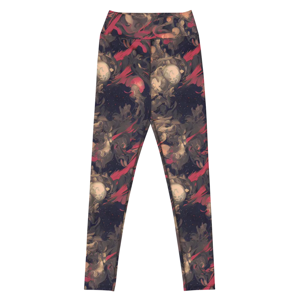 Midnight Collage on Yoga Leggings — Front